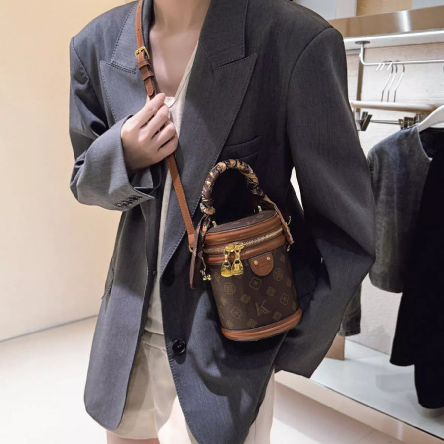 Top Handle Bucket Crossbody Bag Brown / onesize Apparel and Accessories