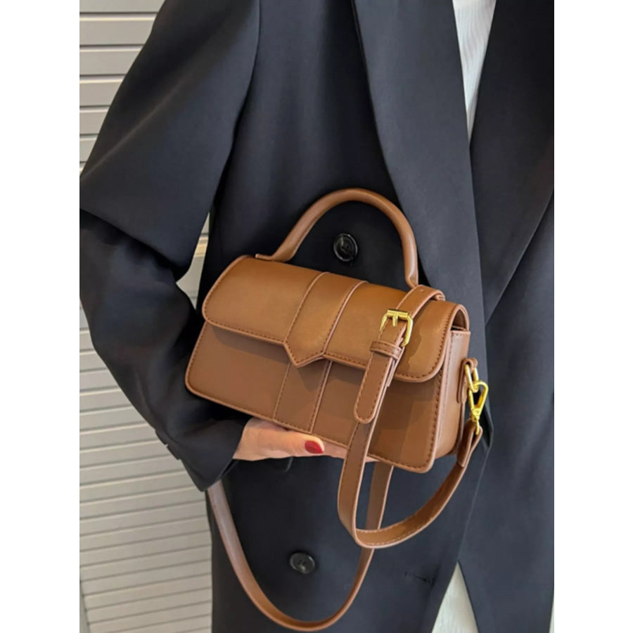 Top Handle Crossbody Bag Brown / One Size Apparel and Accessories