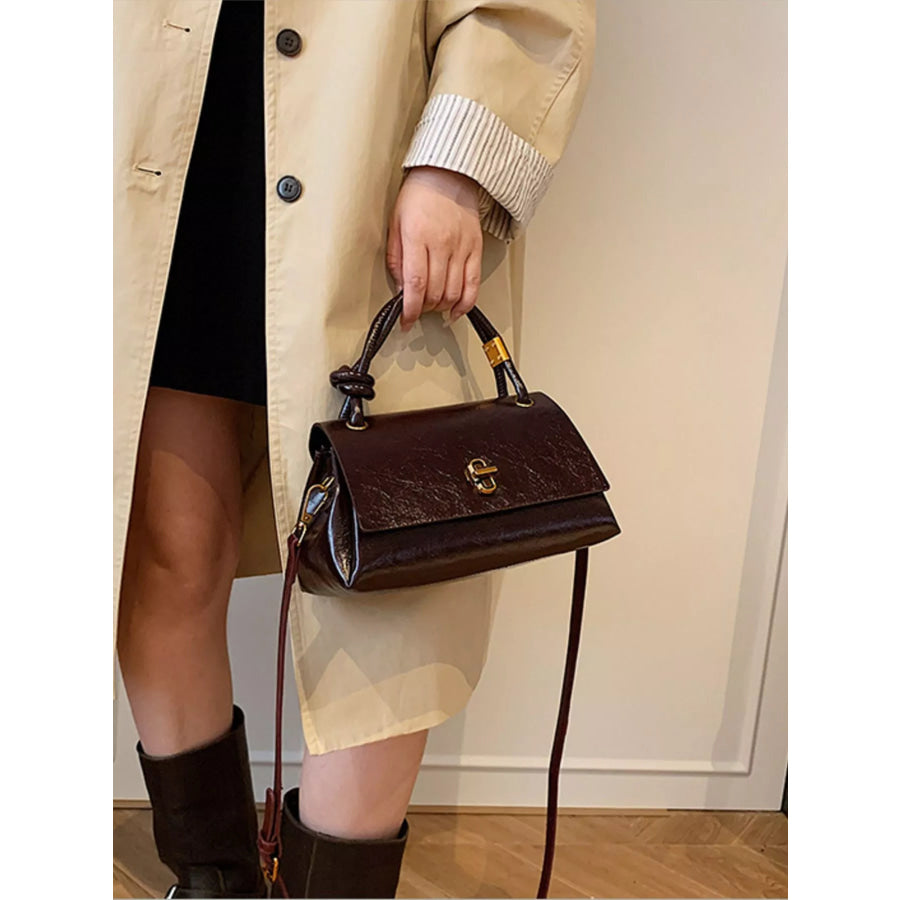 Top Handle Crossbody Bag Brown / One Size Apparel and Accessories