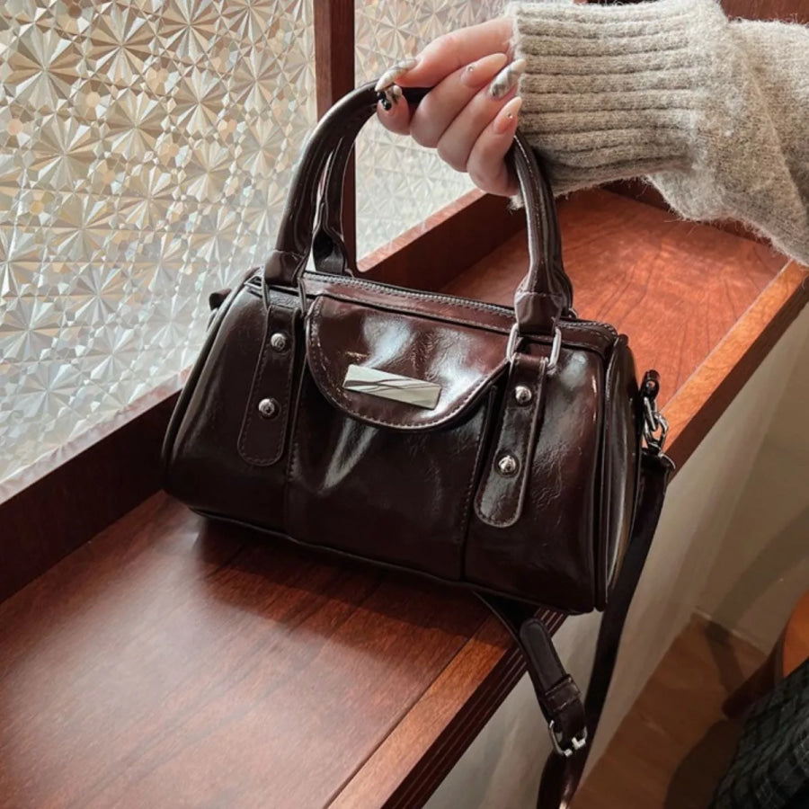 Top Handle Crossbody Bag Brown / ONESIZE Apparel and Accessories