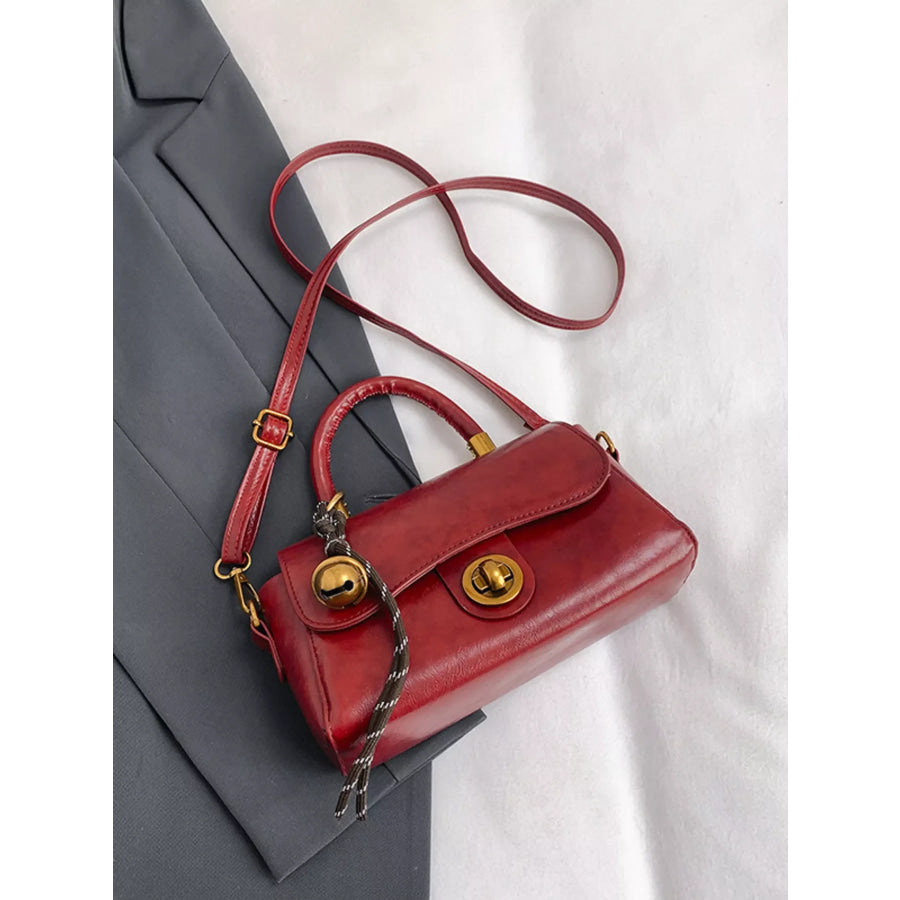 Top Handle Crossbody Bag Burgundy / One Size Apparel and Accessories