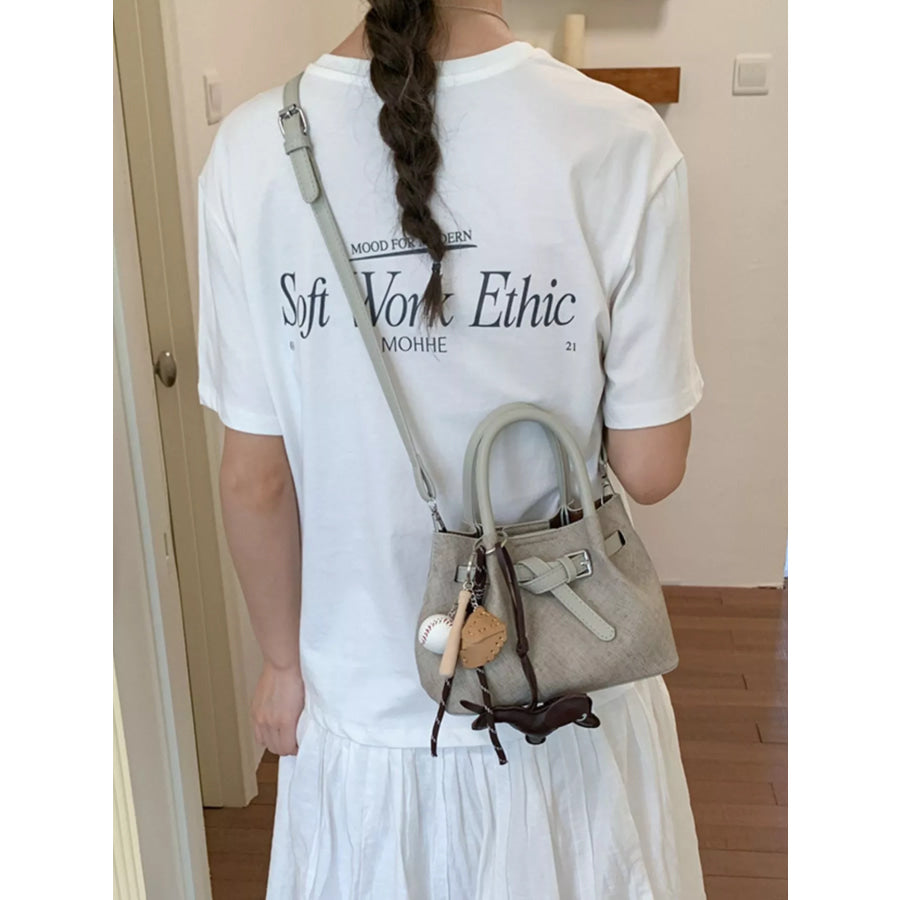 Top Handle Crossbody Bag Gray / One Size Apparel and Accessories