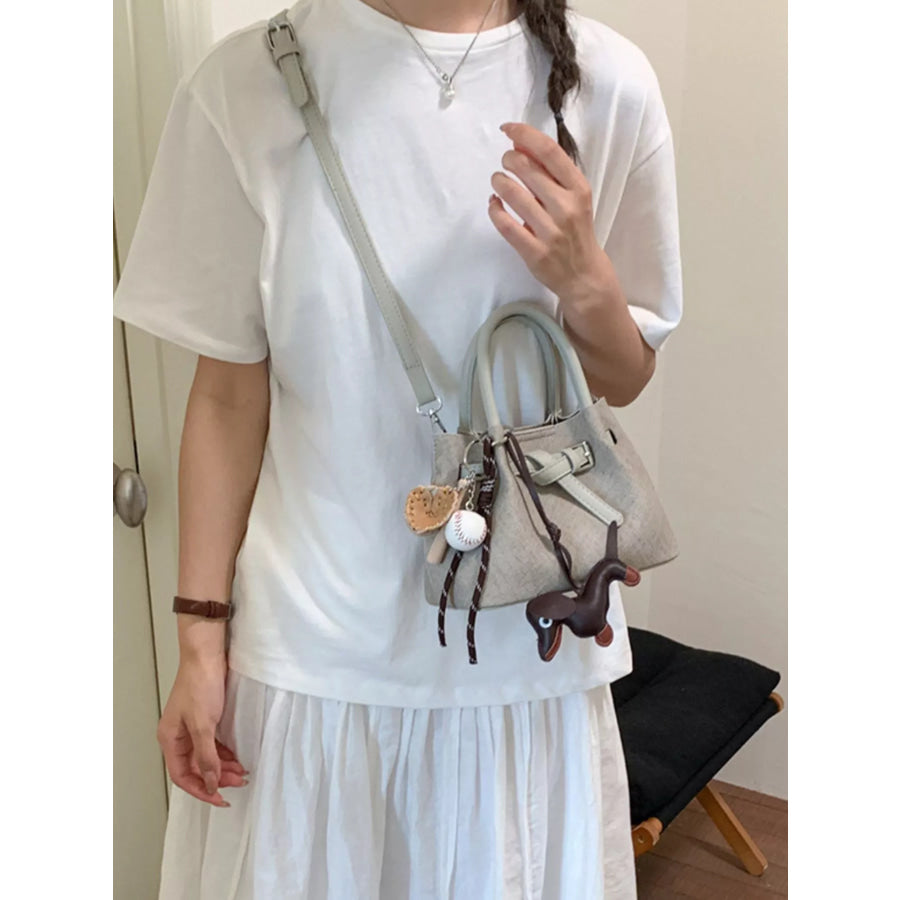 Top Handle Crossbody Bag Gray / One Size Apparel and Accessories