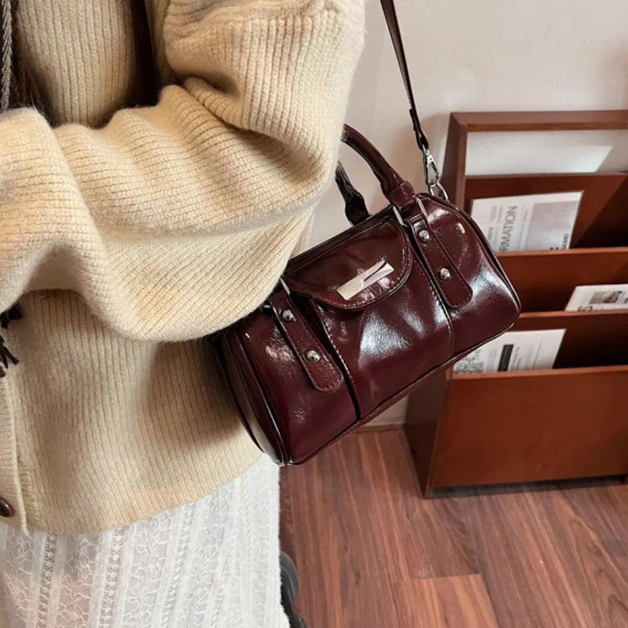Top Handle Crossbody Bag Wine Red / ONESIZE Apparel and Accessories