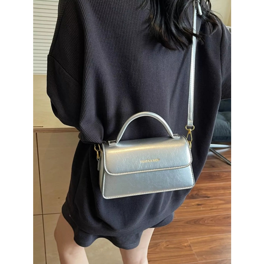 Top Handle Flap Crossbody Bag Silver / onesize Apparel and Accessories