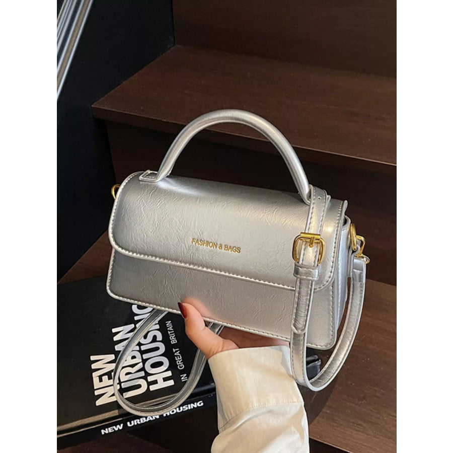 Top Handle Flap Crossbody Bag Silver / onesize Apparel and Accessories