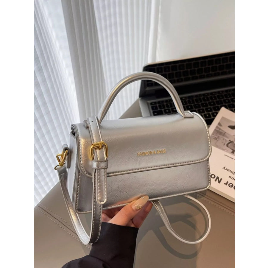 Top Handle Flap Crossbody Bag Silver / onesize Apparel and Accessories