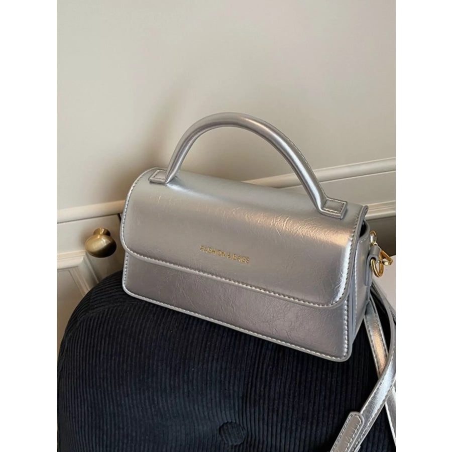 Top Handle Flap Crossbody Bag Silver / onesize Apparel and Accessories