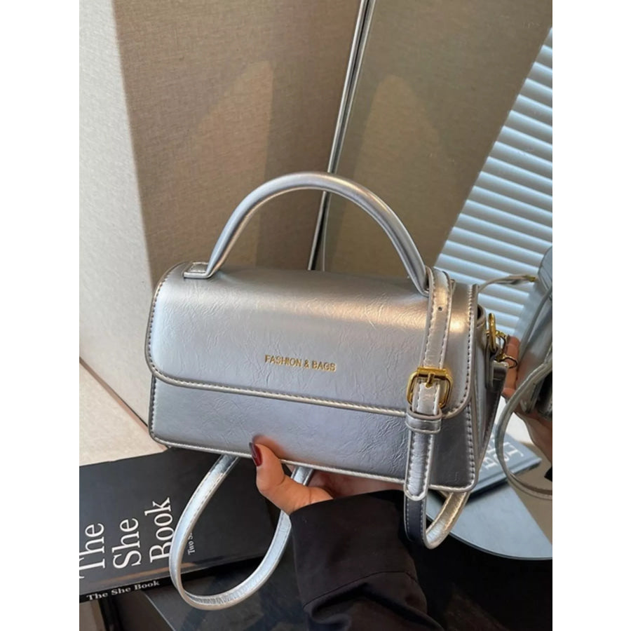 Top Handle Flap Crossbody Bag Silver / onesize Apparel and Accessories