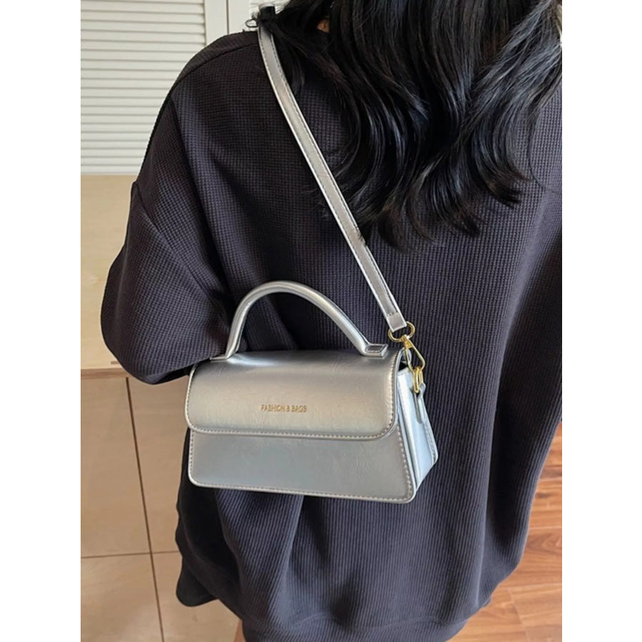 Top Handle Flap Crossbody Bag Silver / onesize Apparel and Accessories