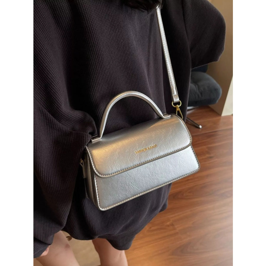 Top Handle Flap Crossbody Bag Silver / onesize Apparel and Accessories