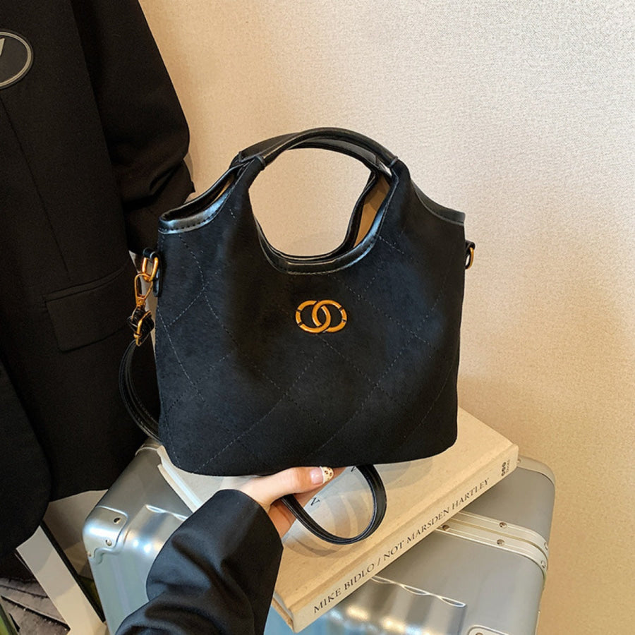 Top Handle Handbag Black / One Size Apparel and Accessories