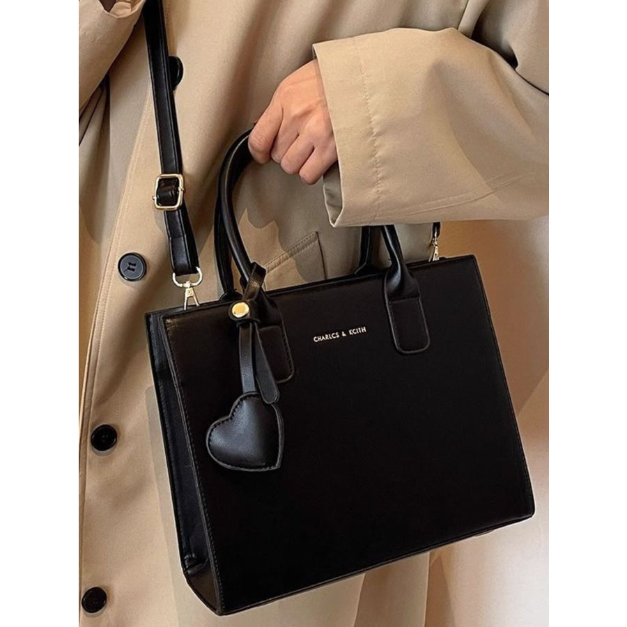 Top Handle Leather Crossbody Bag Black / One Size Apparel and Accessories