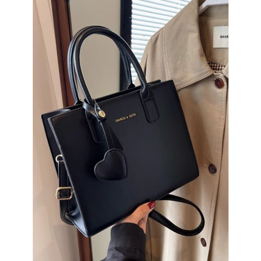Top Handle Leather Crossbody Bag Black / One Size Apparel and Accessories