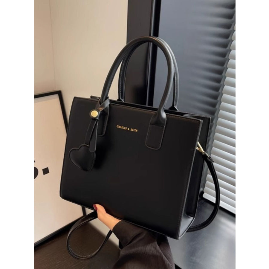 Top Handle Leather Crossbody Bag Black / One Size Apparel and Accessories