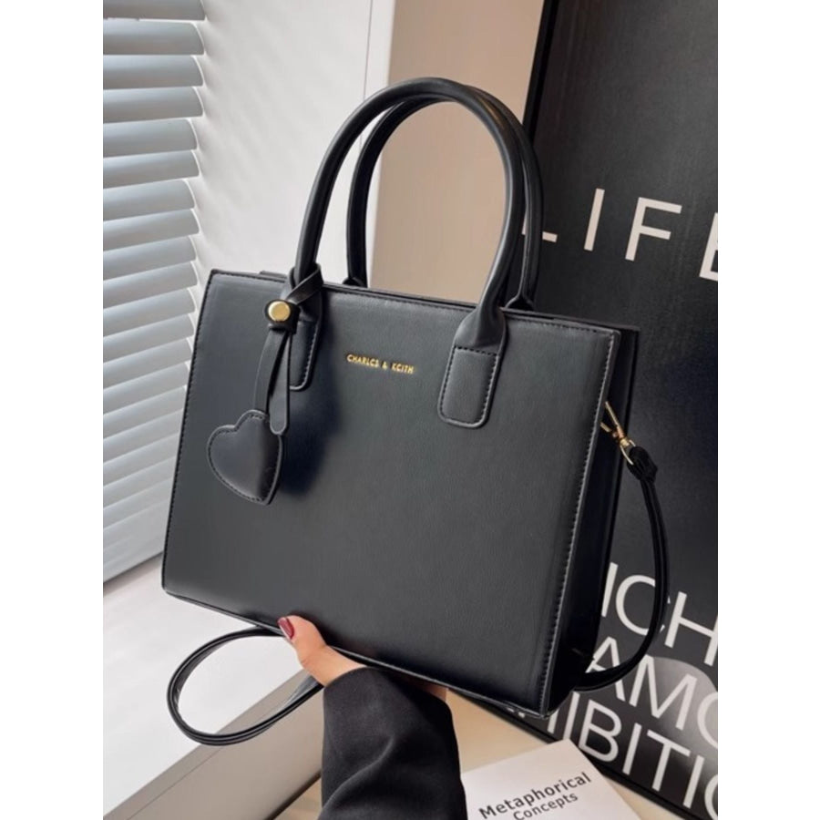 Top Handle Leather Crossbody Bag Black / One Size Apparel and Accessories