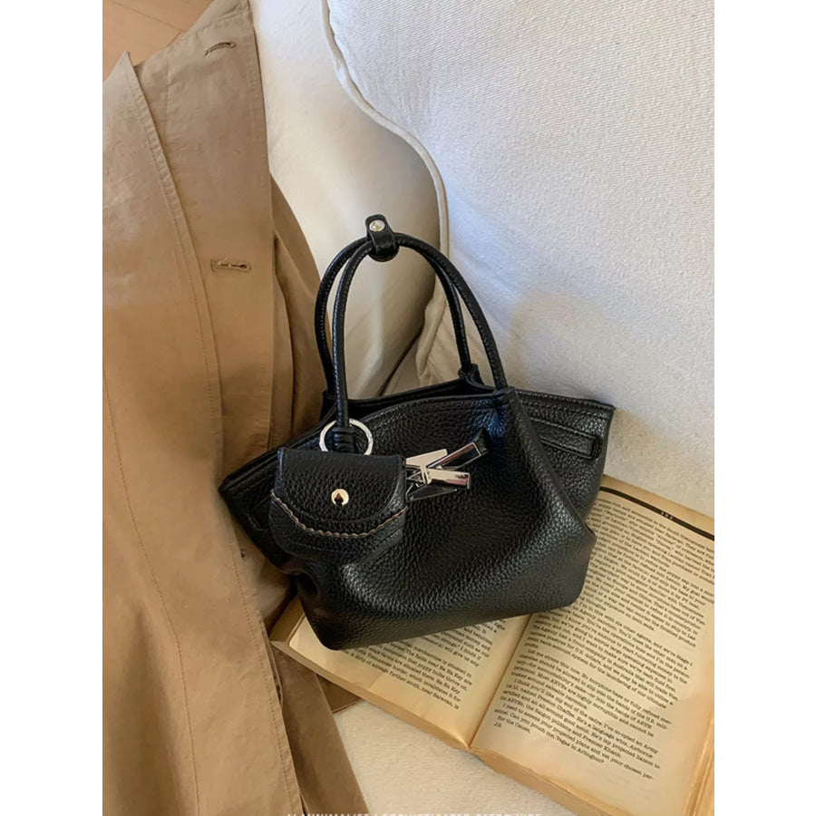 Top Handle Leather Crossbody Bag Black / ONESIZE Apparel and Accessories