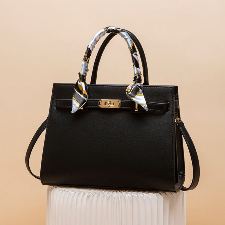 Top Handle Leather Handbag Black / ONESIZE Apparel and Accessories