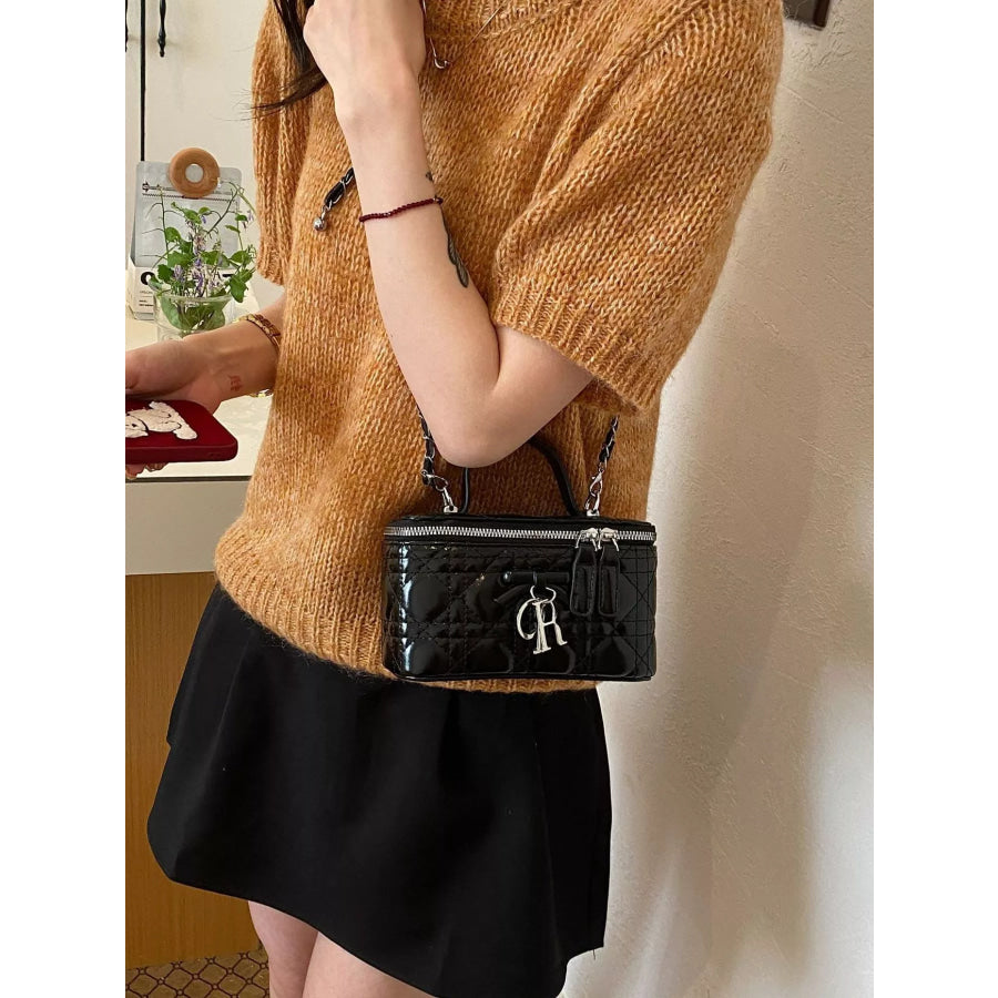 Top Handle PU Leather Crossbody Bag Black / onesize Apparel and Accessories