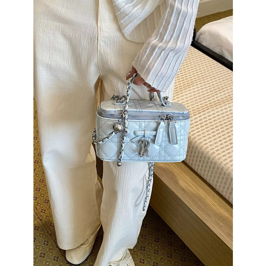 Top Handle PU Leather Crossbody Bag Blue / onesize Apparel and Accessories