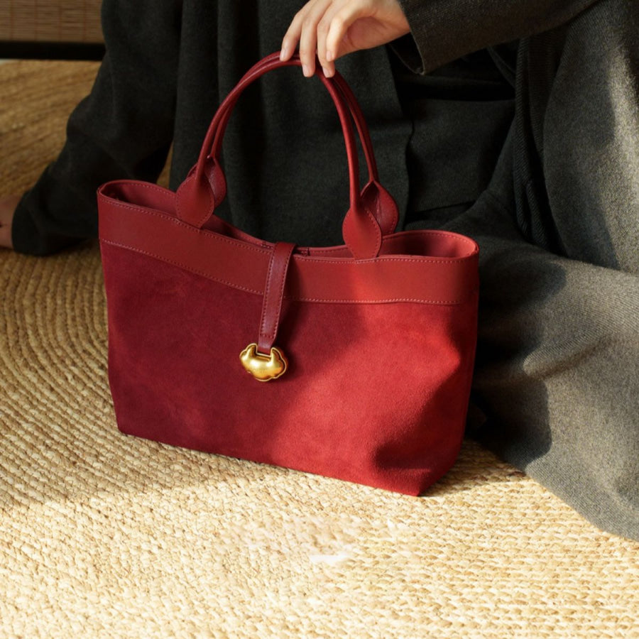 Top Handle Tote Bag Red / ONESIZE Apparel and Accessories