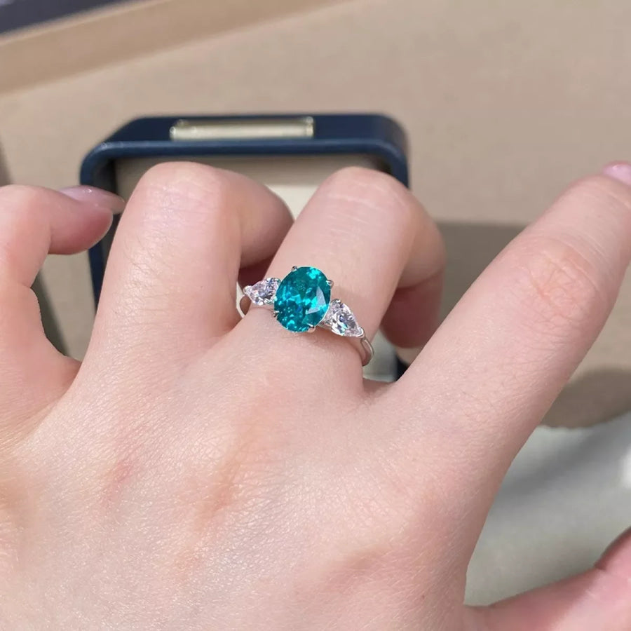 Topaz 925 Sterling Silver Oval Ring Apparel and Accessories