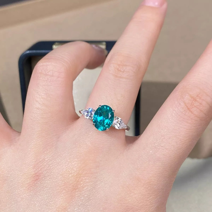 Topaz 925 Sterling Silver Oval Ring Apparel and Accessories