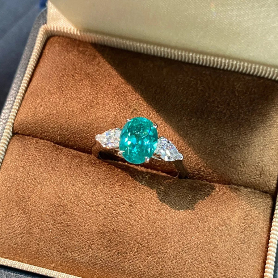 Topaz 925 Sterling Silver Oval Ring Apparel and Accessories