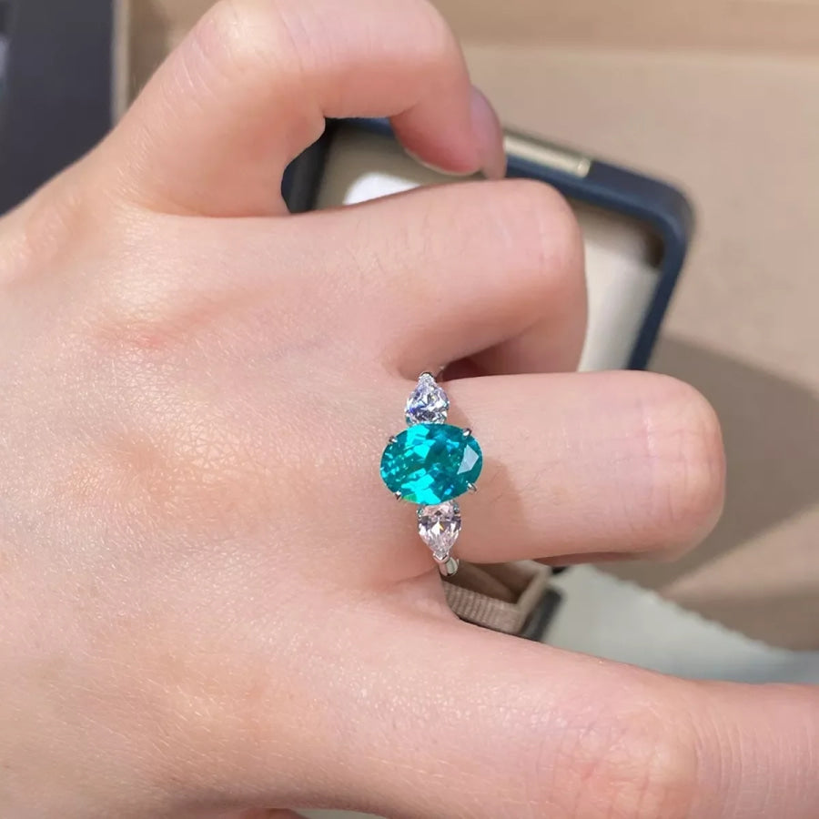 Topaz 925 Sterling Silver Oval Ring Apparel and Accessories
