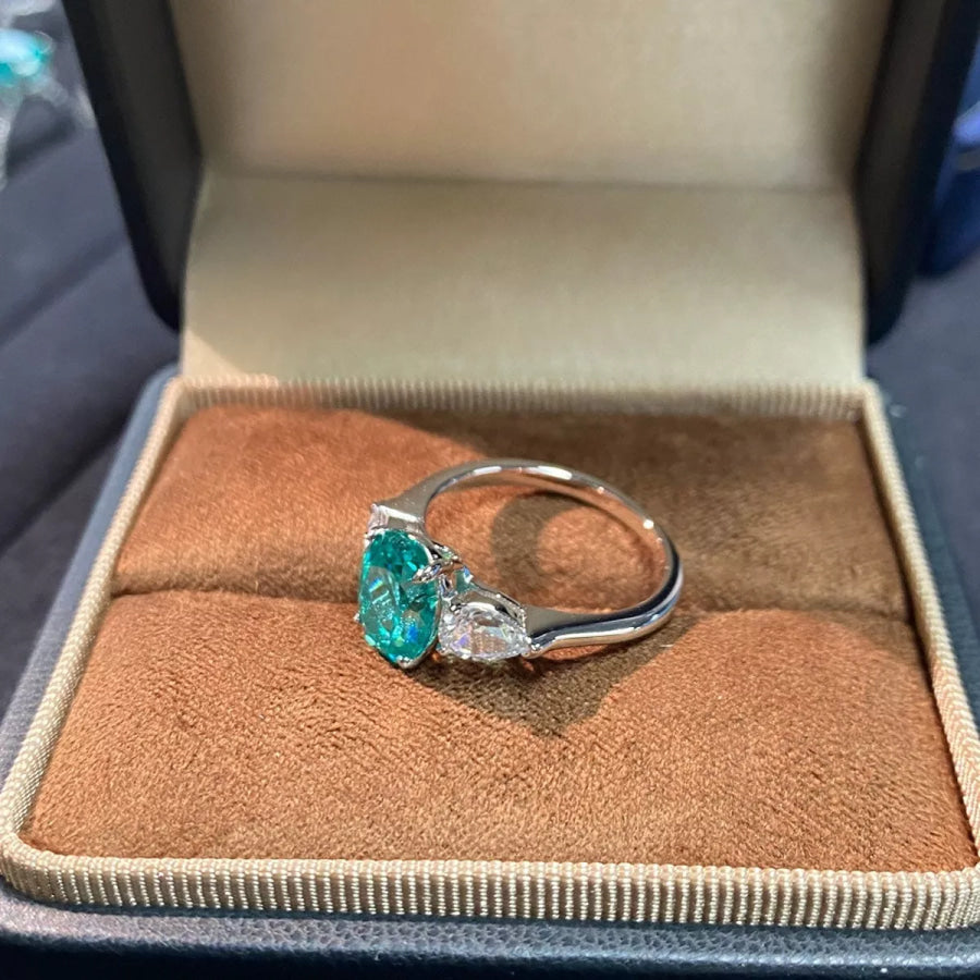 Topaz 925 Sterling Silver Oval Ring Apparel and Accessories