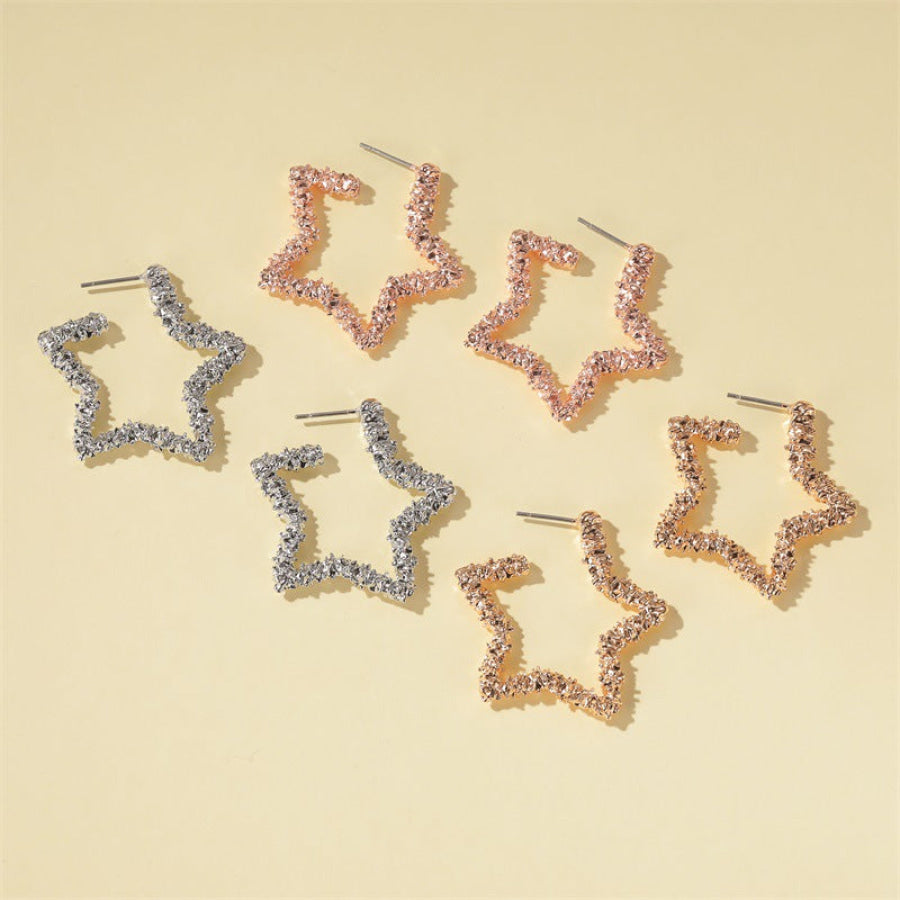 Torri Textured Star Hoops (Pre-Order) Earrings