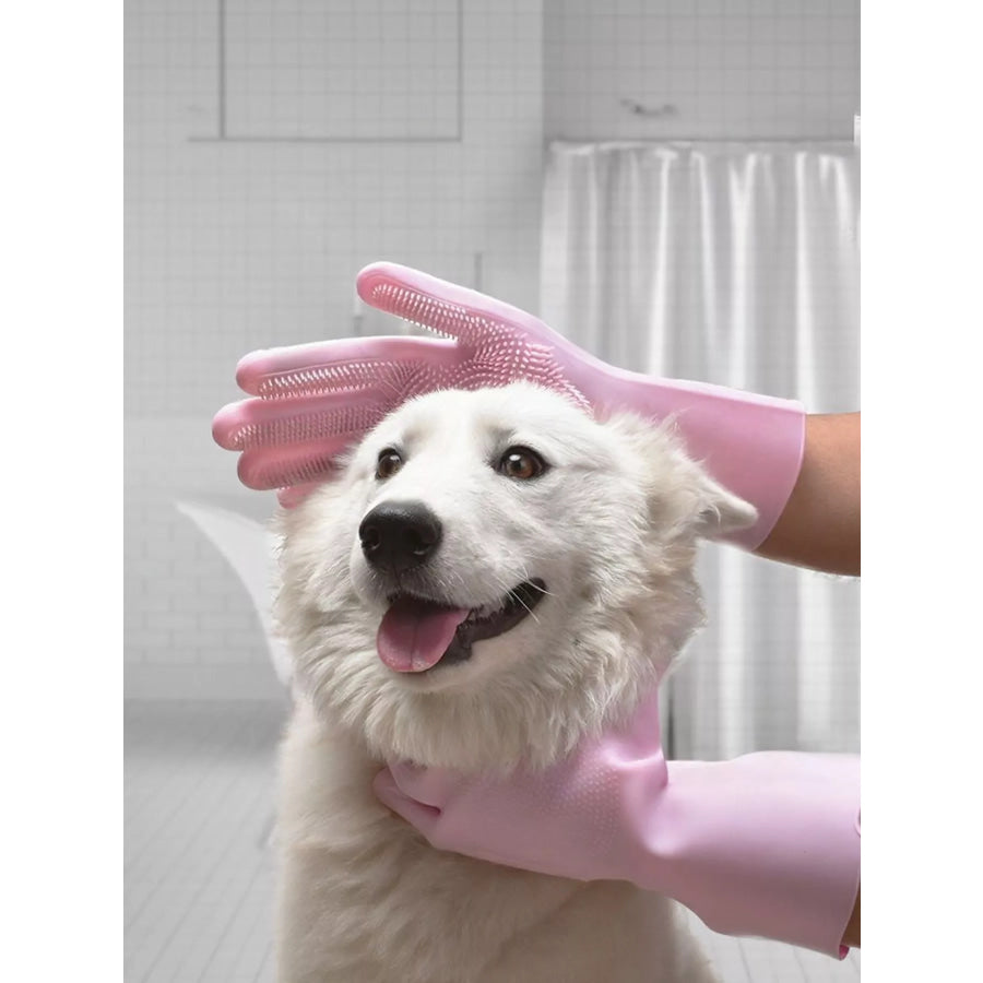 Touch Pet Shower & Grooming Gloves Pink / One Size Apparel and Accessories