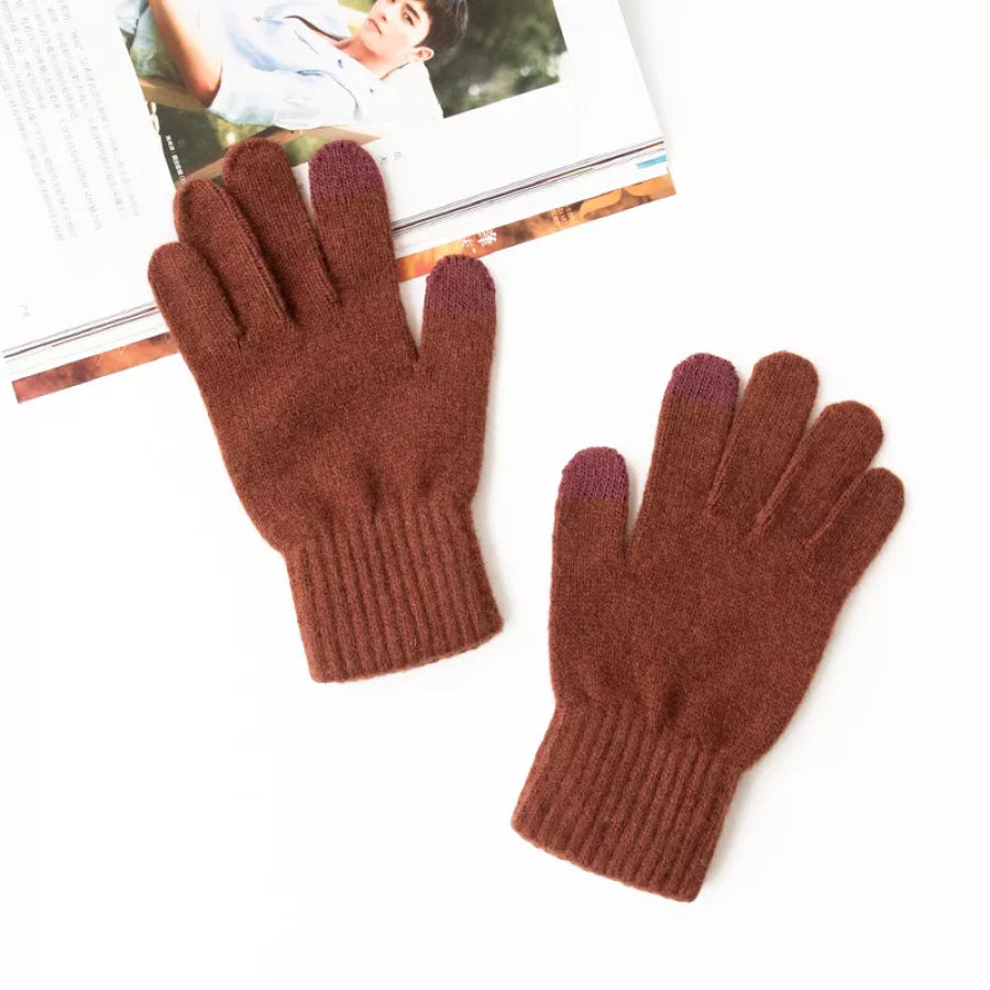 Touchscreen Knit Gloves Caramel / One Size Apparel and Accessories