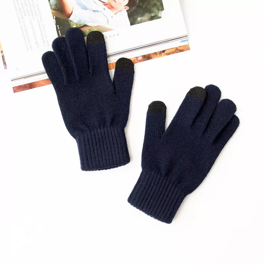 Touchscreen Knit Gloves Dark Navy / One Size Apparel and Accessories