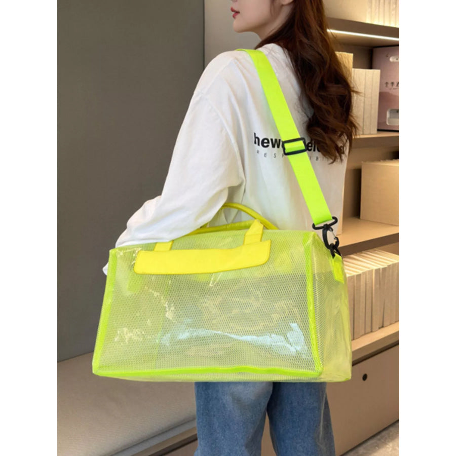 Transparent PVC Travel Bag Fluorescent Green / One Size Apparel and Accessories