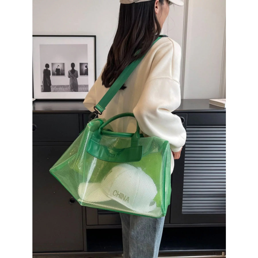 Transparent PVC Travel Bag Green / One Size Apparel and Accessories
