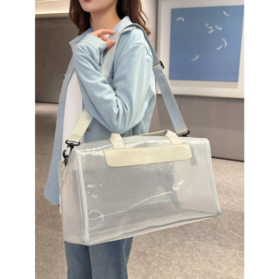 Transparent PVC Travel Bag Off-white / One Size Apparel and Accessories