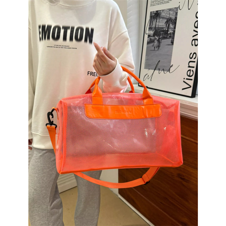 Transparent PVC Travel Bag Orange / One Size Apparel and Accessories