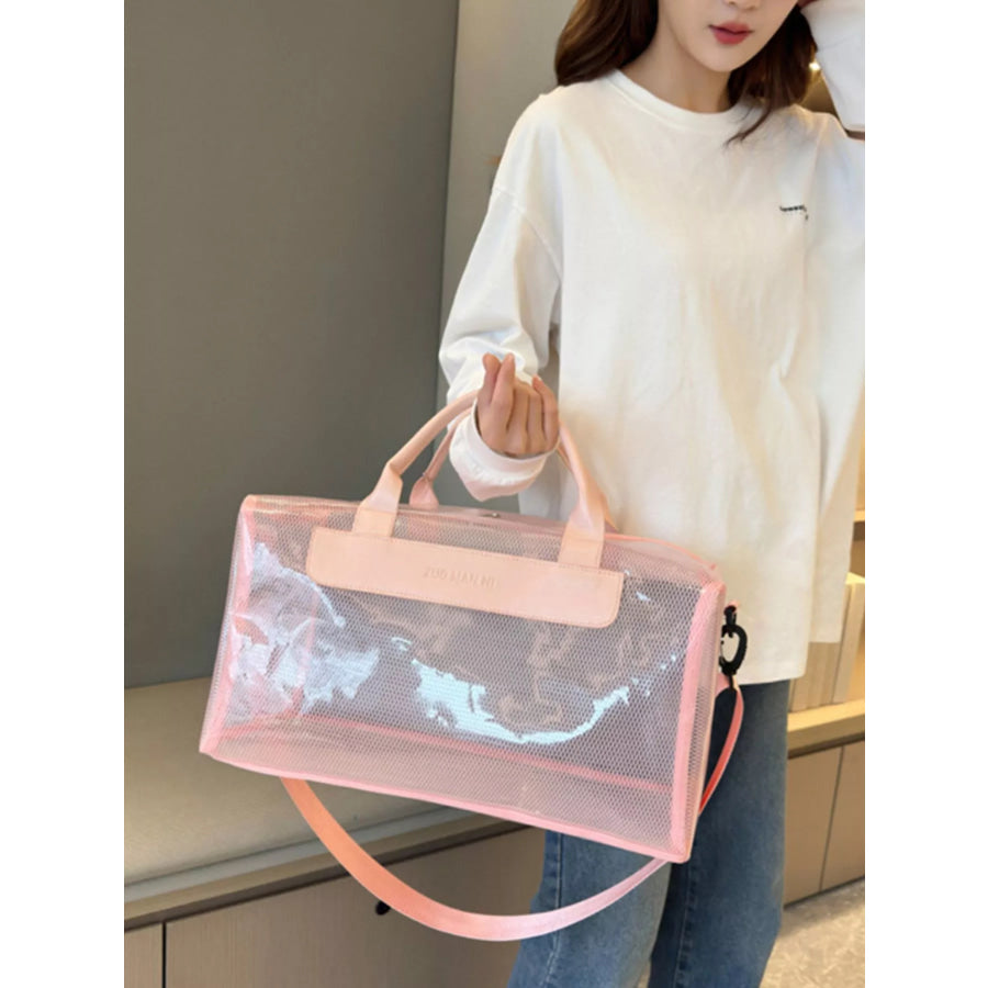 Transparent PVC Travel Bag Pink / One Size Apparel and Accessories