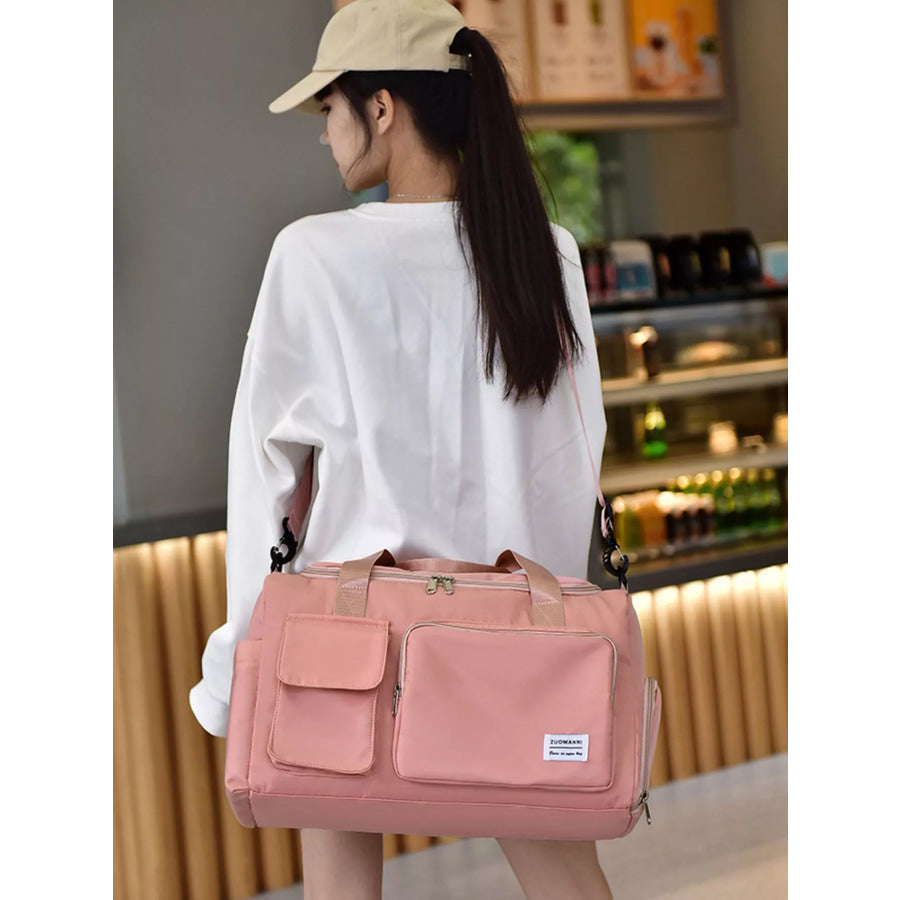 Travel Bag with Multiple Pockets Pink / One Size Apparel and Accessories