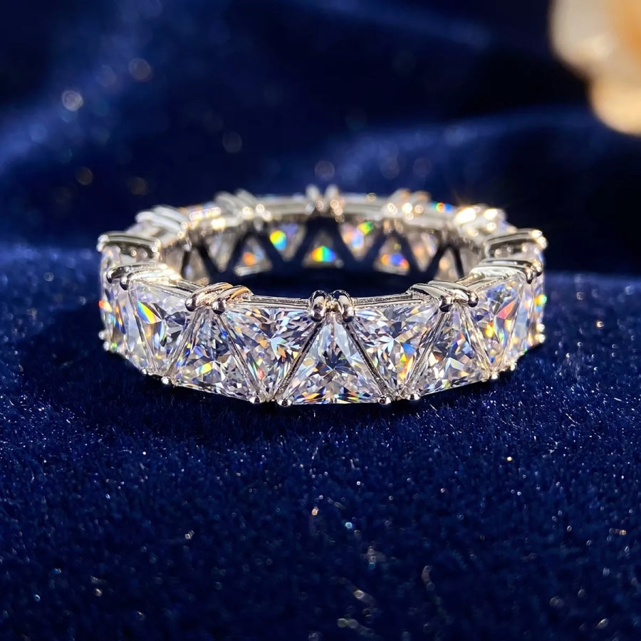 Triangle Cut Zircon Ring Silver / onesize Apparel and Accessories