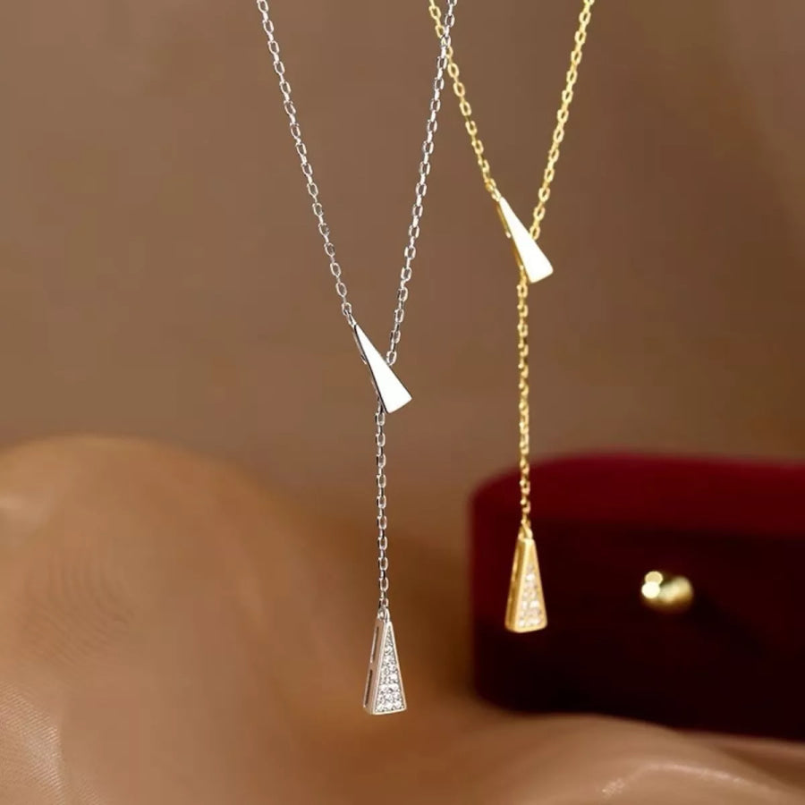 Triangle Pendant Y Necklace Apparel and Accessories