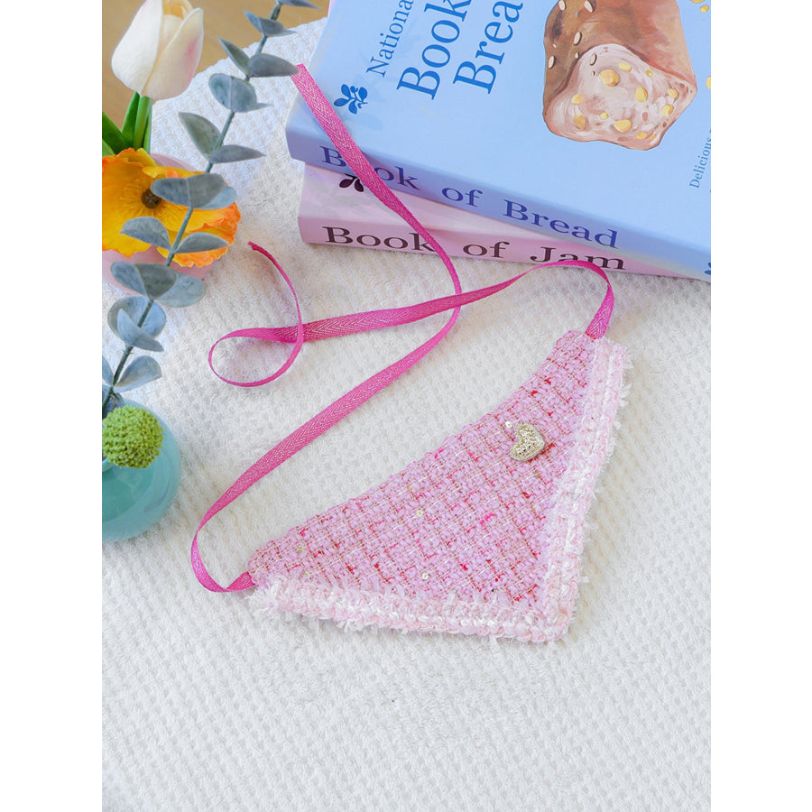 Triangle Tweed Pet Scarf Blush Pink / One Size Apparel and Accessories