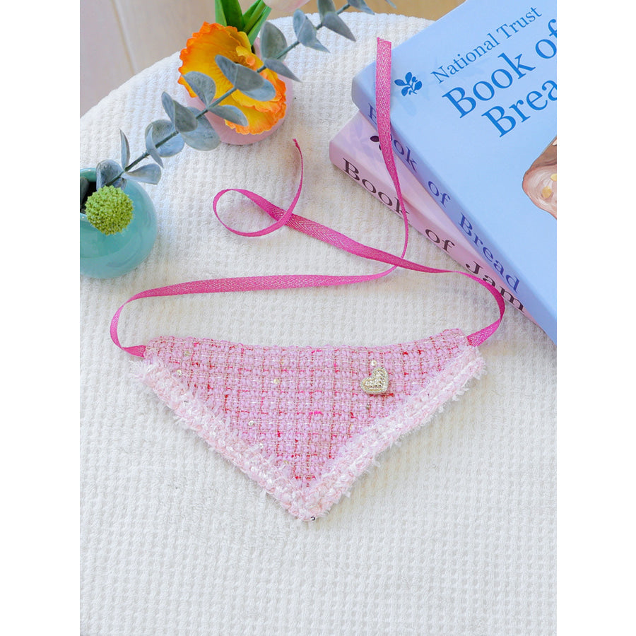 Triangle Tweed Pet Scarf Blush Pink / One Size Apparel and Accessories