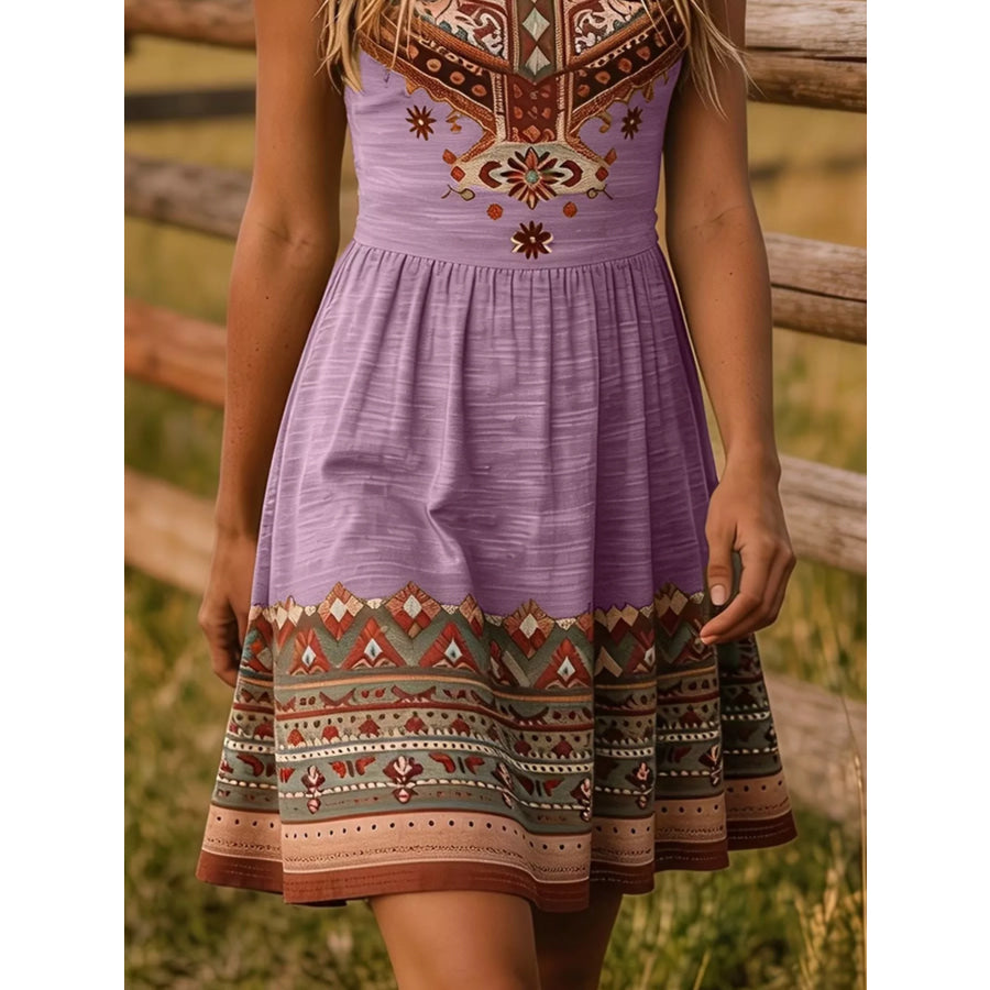 Tribal Print Sleeveless A-Line Summer Dress Apparel and Accessories