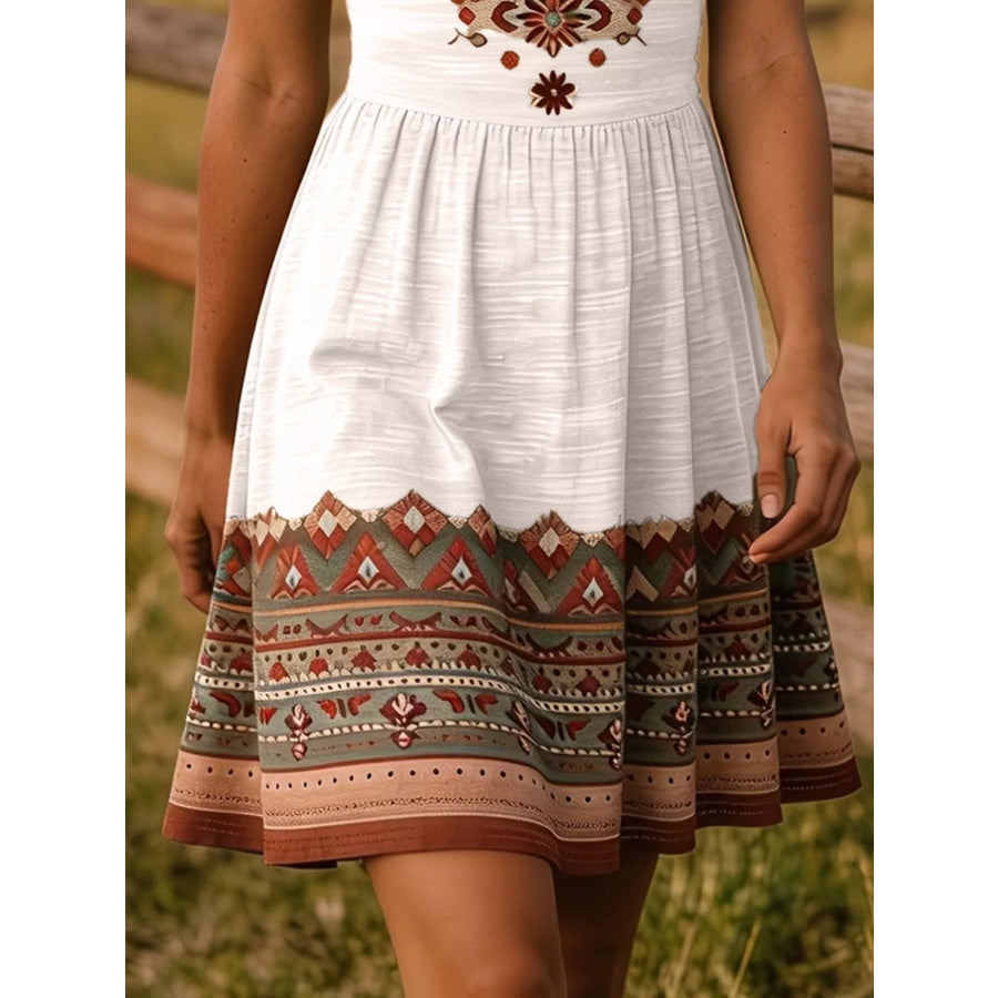 Tribal Print Sleeveless A-Line Summer Dress Apparel and Accessories