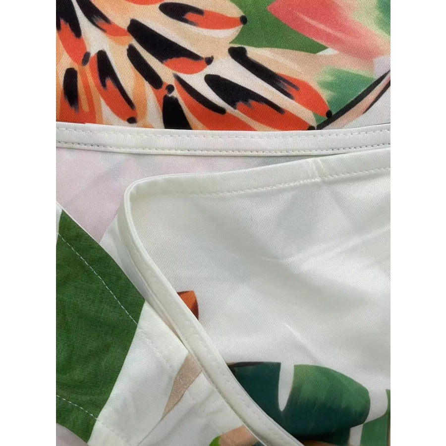 Tropical Print One-Shoulder Cut-Out Maxi Dress Apparel and Accessories