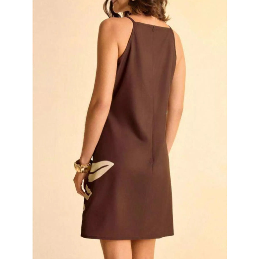 Tropical Print Sleeveless Mini Dress Apparel and Accessories