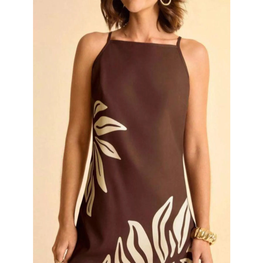 Tropical Print Sleeveless Mini Dress Apparel and Accessories