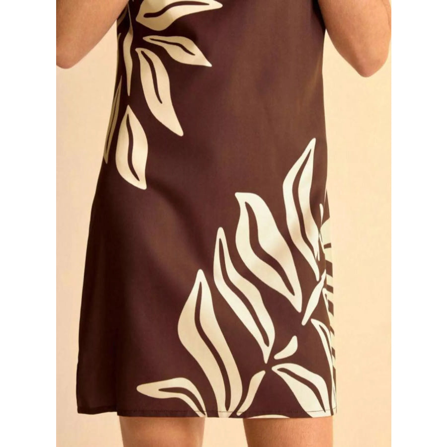 Tropical Print Sleeveless Mini Dress Apparel and Accessories